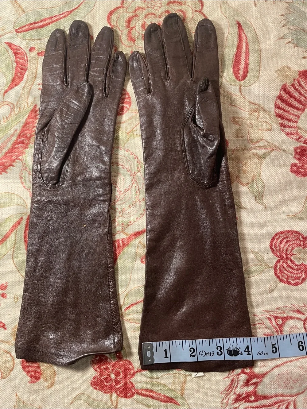 Lord & Taylor Long Brown Leather Gloves Vintage from 50-60’s